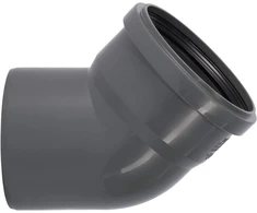 Ostendorf Htsafe alkūnė 45 laipsnių Dn 110 mm Ht pilkas vamzdis Dn 110 45 laipsnių