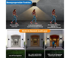 Oteedo Led lauko sieninis šviestuvas su judesio davikliu, 12 W juodas sieninis šviestuvas lauko Ip65 3000 K koridoriaus šviestuvas su judesio davikliu spindulio kampas reguliuojamas aukštyn ir žemyn modernūs sieniniai šviestuvai vidaus