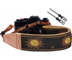 Padwa Lifestyle kameros dirželis - 2" pilno grūdo odos galai, skirti fotografams, Helios-juodas Gold