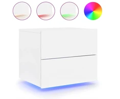 Pakabinama naktinė spintelė su Led apšvietimu, balta