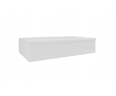 Pakabinamas kosmetinis staliukas Elegance, baltas, rifliuotas, 70 cm, su stalčiais tip-on, rašomasis stalas