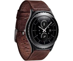 Pakaitinis dirželis 22 mm Faux Leather, skirtas Motorola Moto 360 2nd Gen 46 mm laikrodžio apyrankei, tamsiai rudas