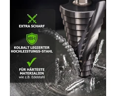 Pakopinis grąžtas Hss Cobalt Pro Tialn, 4-32mm, nerūdijančiam plienui
