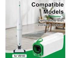 Pakuotė: 12 dulkių siurblių maišelių, skirtų Vorwerk Kobold Vb100, su 4 variklio apsaugos filtrais ir valymo šepečiu, Kobold Fp100 Premium filtro maišeliai, dulkių maišelių pakaitalas, suderinamas su Kobold Vb100