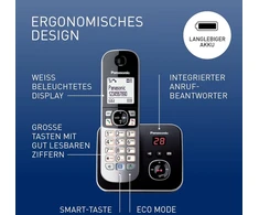 Panasonic Kx-tg6824ga Dect belaidis telefonas su atsakikliu