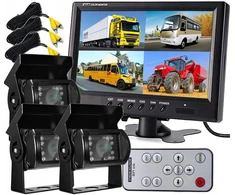 Parkavimo rinkinys 3x atbulinės eigos kamera + 9" Lcd monitorius 4 kanalų skalė