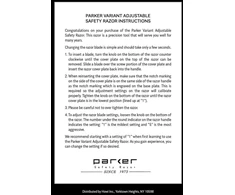 Parker Safety Razor Variant reguliuojamas skustuvas su matine chromo apdaila ir galvanizuota grafito spalvos rankena - be ašmenų