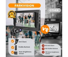 Parkvision atbulinės eigos kamera dviračiui su tikru 4,3 colių ahd 1080p monitoriumi, dviračio galinio vaizdo veidrodėlis, puikus naktinis matymas, 8000 mah įkraunama baterija, dviračio veidrodėlis