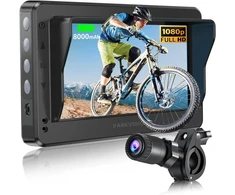 Parkvision atbulinės eigos kamera dviračiui su tikru 4,3 colių ahd 1080p monitoriumi, dviračio galinio vaizdo veidrodėlis, puikus naktinis matymas, 8000 mah įkraunama baterija, dviračio veidrodėlis