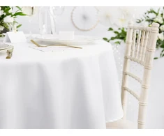 Partydeco Obro2 staltiesė matinė, atspari dėmėms, apvali, balta, skersmuo 280 cm