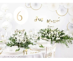 Partydeco Obro2 staltiesė matinė, atspari dėmėms, apvali, balta, skersmuo 280 cm