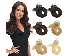 Parxitn micro ring tikrų plaukų priauginimas, 1 g/sruoga, 50 g, micro ring žmogaus plaukai, 50 micro loop plaukų priauginimų pakuotė