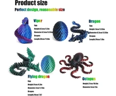 Paslaptingas drakono kiaušinis su 3d, drakono kiaušinis su drakonu, drakono kiaušinis, 3d drakono figūrėlė - magiška dekoracija ir dovana (snake Juodas Bronze)