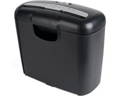Pavo - Premium 8038770 popieriaus smulkintuvas iki 6 lapų, juostelinis pjovimas, kreditinių kortelių smulkintuvas su atliekų dėže, 10 l, juodas