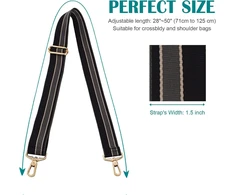 Pecvan rankinės dirželis, skirtas nešiojimui per petį, pakaitinis metalinis pasukamas kabliukas, gitaros dirželis rankinei, bagažui, juodas dryžis2, didelis, juodas dryžis2