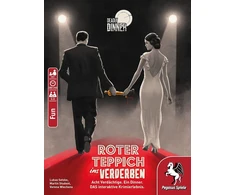 Pegasus Spiele 19010g - Deadly Dinner - Raudona Carpet to Ruin - nusikaltimų vakarienė namuose - 6–8 žaidėjai - nusikaltimų žaidimai suaugusiems - nusikaltimų vakarienės žaidimas