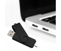 Pendrive 8gb Usb 2.0 + Usb-c, Juodas