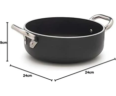 Pentole Agnelli aliumininis troškintuvas su indukcine apačia ir 2 rankenomis, skersmuo 24 cm