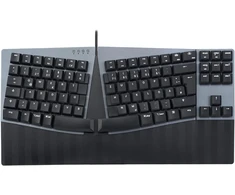 Perixx Periboard-335rd De, laidinė ergonomiška mechaninė klaviatūra - žemo profilio raudoni linijiniai jungikliai - programuojama funkcija - suderinama su Windows ir Mac Os X - vokiečių Qwertz
