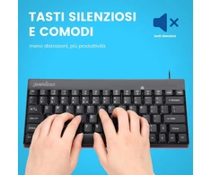 Perixx Periboard-422 usb c type c itališka mini klaviatūra, juoda