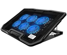 Perkft aušinimo padėklas nešiojamam kompiuteriui su 6 ventiliatoriais. Lengvas, 2 Usb prievadai