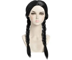 Perukas pynės Wednesday Addams serialas netflix halloween cosplay