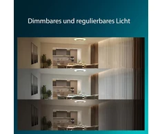 Lubinis šviestuvas Philips Amigo lubų ventiliatorius su šviesa, pritemdomas su nuotoliniu valdymu, 3000/4400/6500k, 3 šviesos scenos, baltas, Ip20, be mirgėjimo