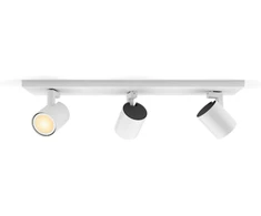Philips Hue Baltas Ambiance Runner 3 prožektoriai su 3 Gu10 Led lemputėmis, reguliuojamas šiltas ir šaltas baltas apšvietimas, valdomas per programėlę, suderinamas su Amazon Alexa, nauja karta