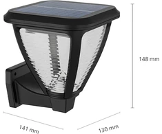 Philips lauko sieninis šviestuvas Solar Vapora 1.5 W, dienos šviesos jutiklis, 2700 Kelvinų, Ip44 atsparus oro sąlygoms, juodas, 141 mm