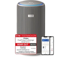 Philips Pureprotect 3200 Series: Išmanusis oro valytuvas, Hepa ir aktyvintos anglies filtras, Cadr 500 m³/h iki 130 m², itin tylus ir energiją taupantis, sulaiko 99,97 % alergenų (ac3210/12)