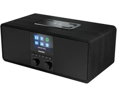 Ausinės Philips R8805/10 internetinis radijas su Dab+ ir Fm, spotify connect ir bluetooth srautiniu perdavimu, belaidis qi įkrovimo padėklas ir usb prievadas, žadintuvas ir miego laikmatis