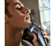 Philips Shaver Series 3000x elektrinis skustuvas vyrams, skirtas naudoti tiek sausai, tiek drėgnai odai, žydros spalvos, su Skinprotect technologija, atlenkiamu barzdos kirpikliu ir ergonomiška rankena (modelis X3053/00)