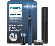 Philips Sonicare Diamondclean 9000 Series elektrinis dantų šepetėlis Special Edition - Sonic šepetėlis, Dunkelblau, 4 x C3 Premium Plaque Control šepetėlių galvutės (modelis Hx9911/89)