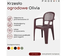 Phoenix Olivia sodo kėdė, skirta maitinimo įstaigoms, kavinėms, lūpų dažų spalvos