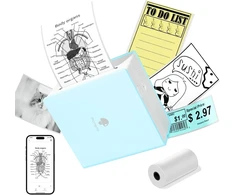 Phomemo M02 kišeninis spausdintuvas mini bluetooth spausdintuvas nešiojamas terminis nuotraukų spausdintuvas su įkraunama baterija ir usb laidu, suderinamas su android ir ios, skirtas žurnalams, mokslui, pasidaryk pats, žalias