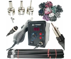 Pierre Cardin Daro Narzędzia At-858d+ plastikų suvirinimo aparatas su populiariausių lydmetalio strypų rinkiniu 10x100g