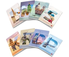 Pigna Dream Cities Maxi sąsiuviniai A4, linijinis stilius 4f, langeliai 4 mm su parašte (10 vnt. pakuotė)