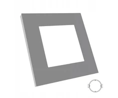 Pilka plastikinė rėmelio plokštė jungikliui ir rozetei, 86x86mm
