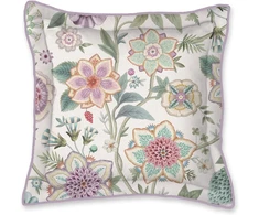 Pip Studio Viva Las Flores dekoratyvinė pagalvėlė, balta, uogų žiedai, pumpurai, drugeliai, stiebai, dydis: 45 x 45 cm