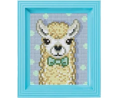 Pixel P31441 Mozaikos rinkinys Alpaca, Pixel paveikslas su rėmeliu, lengva prijungimo sistema, nereikia lyginti ar klijuoti, akmenukai pagaminti iš organinio plastiko