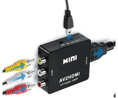 Televizorius Pkouvoo rca į hdmi konverteris 1080p mini rca composite cvbs av į hdmi video audio konverterio adapteris palaiko pal/ntsc su usb maitinimo kabeliu, skirtas wii ps2 ps3 pc XBOX snes n64 stb vhs vcr dvd kamerai