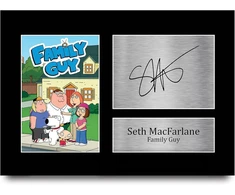 Plakatas Hwc trading seth macfarlane a4 be rėmelio, pasirašytas spausdintas autografų paveikslėlio nuotraukų ekranas dovana family guy tv serialo gerbėjams