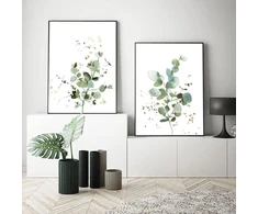 Plakatas Rinkinys 2 paveikslų, abstraktūs lapai, modernūs sienų meno kūriniai (40x50 cm)