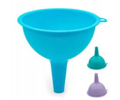 Plastikinis piltuvėlis buteliams, virtuvinis, mažas, 14 cm, skysčių spalva
