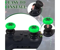 Playrealm fps nykščio prailginimo ir 3d tekstūros guminio silikono dangtelio nykščio laikiklio priedų 2 rinkiniai, skirti XBOX one (bioh žalias)