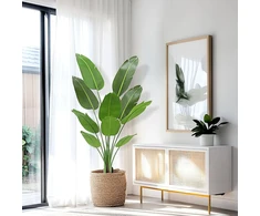 Plusfive dirbtinis margalapis paukštis rojus augalas, 160 cm, bananų medis, dirbtinis augalas, didelis, dirbtinis bananų augalas, strelitzia augalas, dirbtinė palmė, netikras augalas, dirbtinis augalas, balkonas, namai