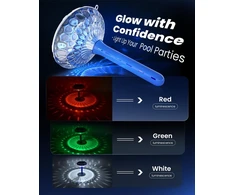 Poolprime baseino termometras, plaukiojantis skaitmeninis saulės energijos baseino termometras, baseino apšvietimas su 8 led režimais, ipx7 atsparus vandeniui tvenkiniams, vonioms (tamsiai mėlynas)