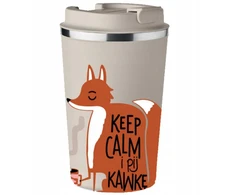 Postar Premium termo puodelis su spauda Keep Calm Pij Kawkę Lis 350 ml Kt_085