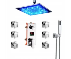 Potinkinis dušo komplektas su hydromasažu ir Led lietaus dušu