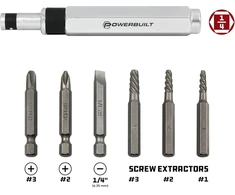 Powerbuilt 7 dalių mini smūginio veržliarakčio ir traukiklio rinkinys, rankiniai įrankiai
